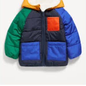 Like new Old Navy Kids Colorblock Jacket - Green, Blue, Orange